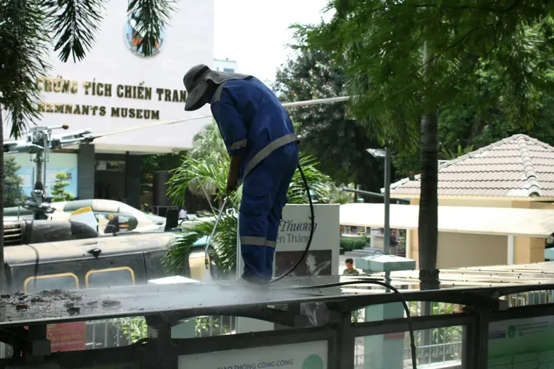Pest control technician applying treatments